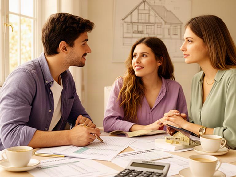 Coppia che pianifica l'acquisto della prima casa con un consulente finanziario ad Acquaviva delle Fonti